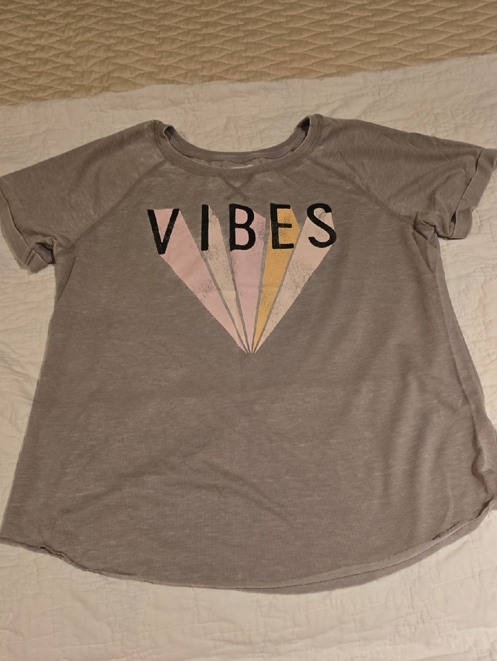 Grayson Threads Gray Vibes Graphic Tee with Pink & Yellow Accents